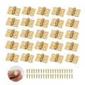 XNJIHWA 50 Stück Mini Scharniere Miniatur Scharnier Mini Hinges Klein Klappbar Scharniere für Schmuck Holzkiste Basteln Klein Modellbau,mit 200 Schrauben
