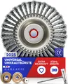 Garlavie Unkrauthacke Profi Unkrautbürste Freischneider mit 25,4mm Bohrung, 1 St., Drahtbürste Freischneider für effektive Moosentfernung Silber, Hochwertige Wildkrautbürste für Motorsense