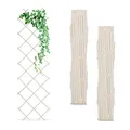 Relaxdays Rankgitter ausziehbar, 3er Set, Rankhilfe Kletterpflanzen, 180x60 cm, Garten, Balkon, Terrasse, Holz, Weiß