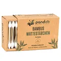 pandoo 4er Pack Bambus Wattestäbchen mit großem Sicherheitskopf (220 Stück) | Biologisch-Abbaubar, Vegan, Plastikfrei, Holzfrei & Nachhaltig | Ohrenstäbchen für Babys und Kinder