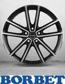 4x Borbet W 8,5x21 5/108 ET45 Black Polished Glossy