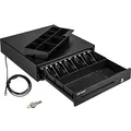 VEVOR Kassenschublade, 41 cm, Kassenschublade, manuell und automatisch, Fächer für 5 Geldscheine, 8 Stück, Kassenbox, RJ11/RJ12 Port, Geldscheine, POS, Restaurant, Supermarkt, Schwarz