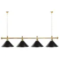 Billard Lampe 4 Schirme Schwarz / goldfarbene Halterung