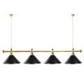 Billiard-Royal Billardlampe mit 4 Schirmen Schwarz goldfarbene Halterung als Hängelampe für Billardtische