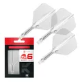 Target Darts K Flex Integrated Dart Flights and Shafts, Nr. 6 Klar (Short) | 3er Pack K-Flex - No6, Kflex All In One Moulded Dart Flight & Stem | Professionelles Dart Zubehör