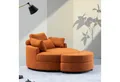 YHL Voyura Ecksofa Sessel YHL Voyura - mit Hocker, Dunkelgrau Leinen, Stauraum