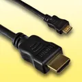 HDMI Kabel für Panasonic Lumix DC-TZ91 - Micro D - Länge 2m - vergoldet