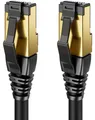 deleyCON 5m CAT8.1 LAN Kabel Patchkabel Netzwerkkabel - RJ45 LAN DSL Kabel Kupfer S/FTP Schirmung 2000 MHz 40 Gbit - CAT.8 Ethernet Kabel RJ45 Stecker vergoldet - Schwarz