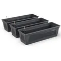 Plastard Blumenkasten, 3er-Set Pflanzkasten mit Hydroeinsatz & Wasserstandsanzeiger (3er-set, 3er-Set mit Hydroeinsatz & Wasserstandsanzeiger 60 cm, 80 cm 100 cm), Witterungs- und UV-Beständigkeit grau 5.5 l | Ø 60 cm