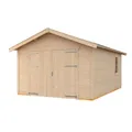 SKANHOLZ Holzgarage "Varberg", BxT: 370 x 525 cm (Außenmaße), Holz - beige