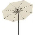 SONGMICS Sonnenschirm Ø 300 cm mit 32 LED-Lämpchen UV-Schutz - Beige
