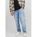 Jack & Jones PlusSize Tapered-fit-Jeans JJIMIKE mit Abriebeffekten und funktionalen Taschen mit Used-Optik schwarz 48