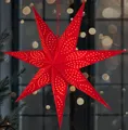 BRUBAKER 60 cm Papier Weihnachtsstern zum Aufhängen - LED Adventsstern für Weihnachtsdeko und Fenster, Rot