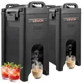 VEVOR isolierter Getränkespender 19 L, Heiß- und Kaltgetränkespender mit Zapfhahn & Griff, lebensmittelechter Thermo-Getränkespender-Kühler für Tee Kaffee Wasser in Cafés und Restaurants, Schwarz
