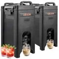 VEVOR isolierter Getränkespender 19 L, Heiß- und Kaltgetränkespender mit Zapfhahn & Griff, lebensmittelechter Thermo-Getränkespender-Kühler für Tee Kaffee Wasser in Cafés und Restaurants, Schwarz