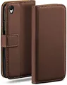 moex für Sony Xperia Z3 Hülle mit Kartenfach, Handyhülle klappbar 360 Grad Schutzhülle, PU Leder Handytasche Sony Xperia Z3 Klapphülle Flip Case, Dunkelbraun