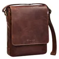 STILORD Ottavio Mittelgroße Umhängetasche Herren Leder Hochformat Messenger Bag 13,3 Zoll Laptoptasche für Männer Arbeitstasche Büro Freizeit Crossbody Bag Echtleder Farbe:Kara - Cognac
