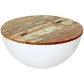 riess-ambiente Couchtisch, Mehrfarbig, Weiß, Holz, Holz, Metall, Rund,Rund, 70x33x70 cm, Wohnzimmer, Wohnzimmertische, Couchtische