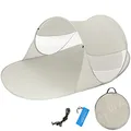 tectake Pop Up Strandmuschel Wurfzelt 245x145x95 cm mit UV Schutz - Diverse Farben - (Grau | Nr. 401677)