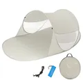 tectake Strandmuschel Pop-Up Strandmuschel, Personen: 2, selbstaufbauend mit Fiberglasgestänge