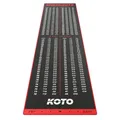 KOTO - Dartteppich Mit Abwurflinie Checkout Rot, 237x60cm Dartmatte, Mit Score-Indikation