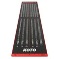 KOTO  Dartteppich Mit Abwurflinie Checkout Rot, 237x60cm Dartmatte, Mit Score...