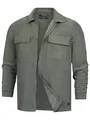 Indicode Herren INNemoto Zip Shirt Hemd mit Reißverschluss | Herrenhemd Freizeithemd für Männer Castor Gray, XXL