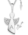 Schutzengel Kette Silber 925 Mädchen | Engel-Anhänger Halskette | Kinder-Schmuck Erst-Kommunion Tauf-Geschenk Kommunionsgeschenk Konfirmation Firmung Geburt Taufe | Silberkette Kinderkette Taufkette
