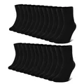 FALARY Socken Herren 35-38 Schwarz Damen Sportsocken Baumwolle Herrensocken 12 Paar Sport Socks Atmungsaktive Business Socken