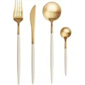 BUTLERS Besteck-Set STILETTO 4-tlg. - Weiß/Gold