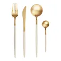 BUTLERS Besteck-Set 4-tlg. Edelstahl - STILETTO - Bicolor Besteck Schwarz Gold | Ergonomische Griffe mit Matt-Finish