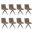 HOME DELUXE - Esszimmerstuhl NODA - 8er Set, Farbe: Samt Grau - 360 Grad drehbar, weiche Polsterung, bis 120 kg belastbar I Küchenstuhl Speisestühle Esszimmerstühle