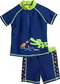 Playshoes Unisex Kinder zweiteilig Schwimmshirt Badeshorts Badebekleidung Uv-Schutz Bade-Set Krokodil 74-80