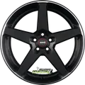 Momo Five black matt polish 8x18 ET42 - LK5/112 ML72.3 Felge Alu