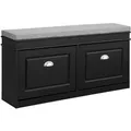 SoBuy Sitzbank mit Sitzkissen Schwarz Holzwerkstoff 104cm FSR64-SCH