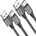 USB Type C Kabel, Nylon, Schnell Lade, Daten, 2m, Grau, kompatibel Smartphone...