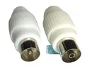 2 Stück iEC TV SAT Antennen Adapter Stecker Buchse Koax Selbst Montage Schraube