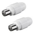 2x Koax Stecker TV SAT Koaxial Antennenstecker Kupplung Schraubbefestigung