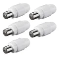 5x Koax Stecker TV SAT Koaxial Antennenstecker Kupplung Schraubbefestigung