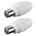 2x Antennen Stecker IEC KOAX gerade Koaxial TV männlich SAT kaoxial 4K HD Kabel