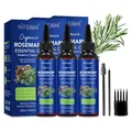 P-Beauty 3x Rosmarinöl & Rizinusöl Haarwachstum & Hautpflege - Ätherisches Öl 120ml - Haaröl, Hautöl - Gesichtspflege, Kopfhautpflege, Haarpflege - Feuchtigkeitsspendend, Anti-Schuppen - Stärkt Haare