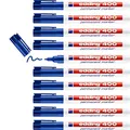 edding 400 Permanentmarker - blau - 10 Stifte - feine Rundspitze 1 mm - wasserfest, schnell-trocknend - wischfest - für Karton, Kunststoff, Holz, Metall, Glas