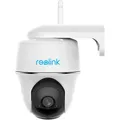 Reolink Argus PT 2K 4 MP 100% kabellose WLAN IP Überwachungskamera mit Akku- & Solarbetrieb, Schwenk & Neigung, inkl. 64 GB MicroSD Karte - Weiß