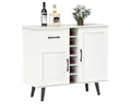 COSTWAY Weinschrank Buffetschrank mit 6-Flaschen Weinregal, verstellbare Regal, Weiß