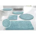 OTTO home Badematte Sanremo, Badvorleger, Badezimmer Teppich, sehr weich, Höhe 30 mm, rutschhemmend beschichtet, schnell trocknend, fußbodenheizungsgeeignet, Polyester, rund, Badteppich, unifarben, rechteckig, rund & als 3-tlg. Set erhältlich blau rund | Ø 120 cm x 30 mm