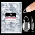 UNA GELLA Mandel Nail Tips, 216 Stück 12 Größen Nageltips für Gelnägel Acrylic Soft Gel Nail Tip für Volle Abdeckung Von Acryl Nägel Französische Nail Tips für Nagelkunst, Heimwerker Nagelstudio