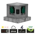 Grafner® Gartensteckdose Steckdose Outdoor Steinoptik Quadratisch Verteiler Neu