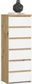 Kommode mit 6 Schubladen Kommode Schlafzimmer Flur Wohnzimmer Organizer Kommode mit Schubladen 40 cm breit 109 cm hoch | Artisan Eiche weiß Holz Highboard Sideboard Mehrzweckschrank Schrank schmal