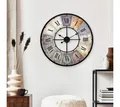 K&L Wall Art Wanduhr Große XXL Vintage Metalluhr Wohnzimmer Uhr XL Retro Küchenuhr (Used Look Metalluhr, leises Quarz Uhrwerk)