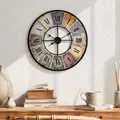 50cm große Vintage Wanduhr Wohnzimmer ohne Tickgeräusche Moderne XXL Wanduhre...